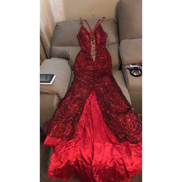Treme Dresses & Skirts - Dark Red Leopard prom dress